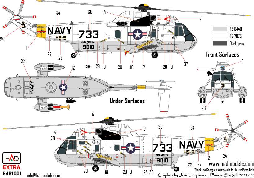 HAD Models HUNE481001 SH-3H Seaking Final Countdown Extended 1:48