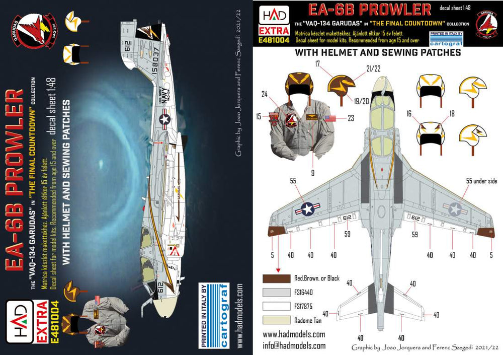 HAD Models HUNE481004 1:48 Grumman EA-6B Prowler USS NIMITZ The final Countdown
