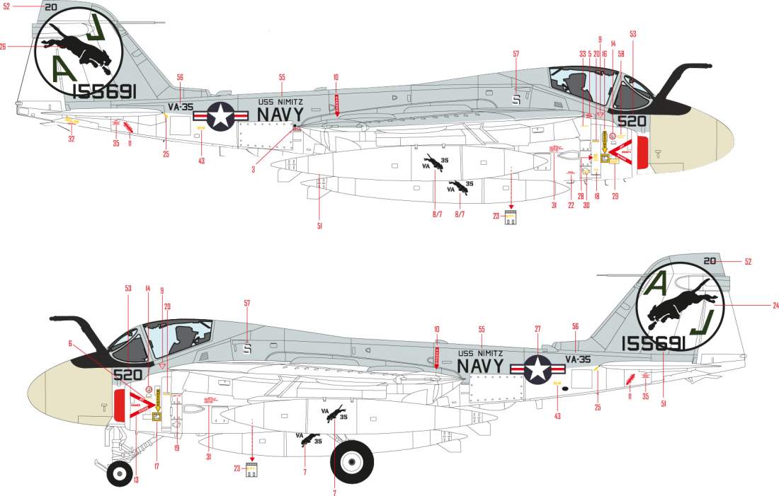HAD Models HUNE481005 A-6E/KA-6D Intruder VA-35 Final Countdown 1:48