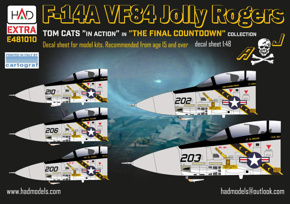 HAD Models HUNE481010 1:48 Grumman F-14A VF-84 Jolly Rogers the Final countdown