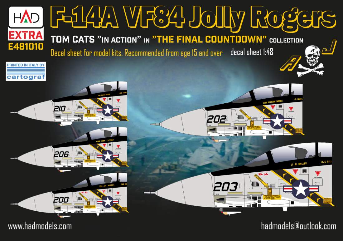 HAD Models HUNE481010 1:48 Grumman F-14A VF-84 Jolly Rogers the Final countdown