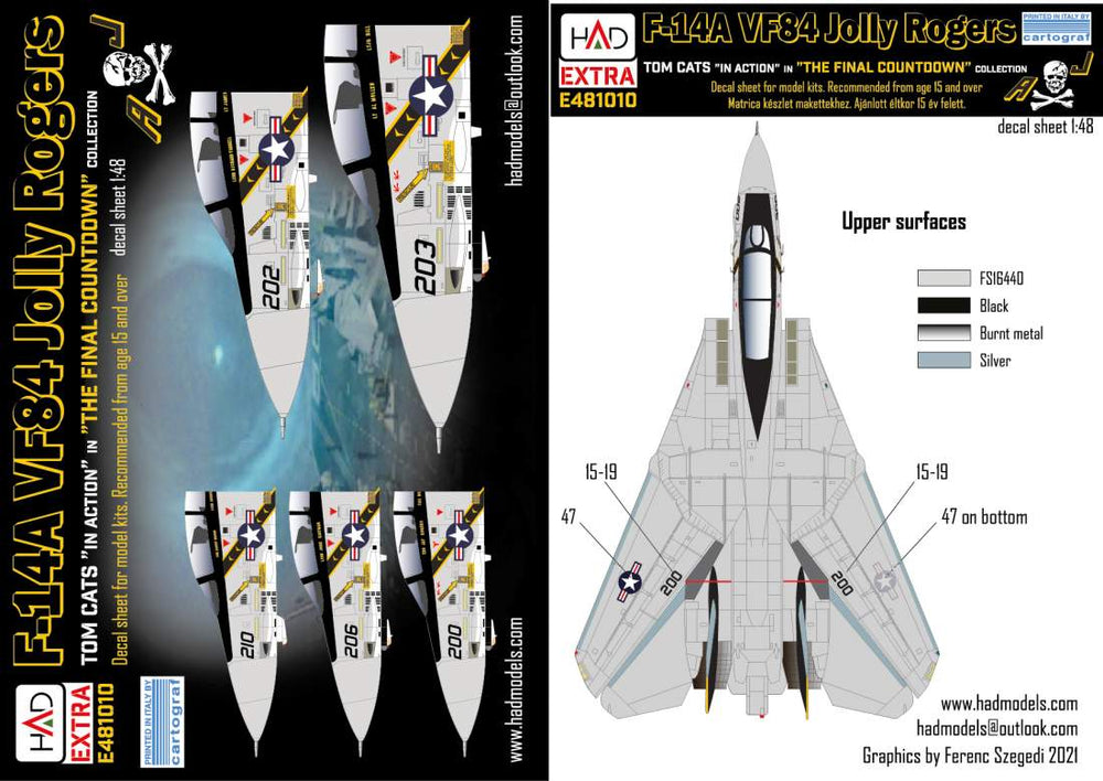 HAD Models HUNE481010 1:48 Grumman F-14A VF-84 Jolly Rogers the Final countdown