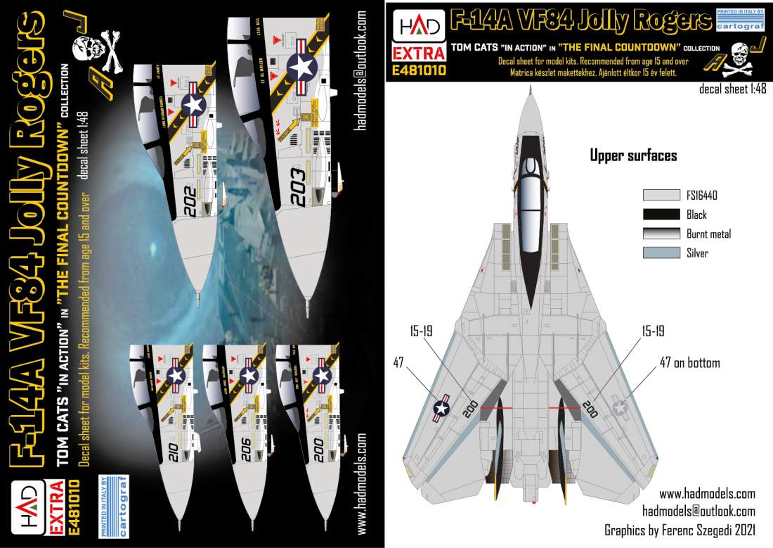 HAD Models HUNE481010 1:48 Grumman F-14A VF-84 Jolly Rogers the Final countdown