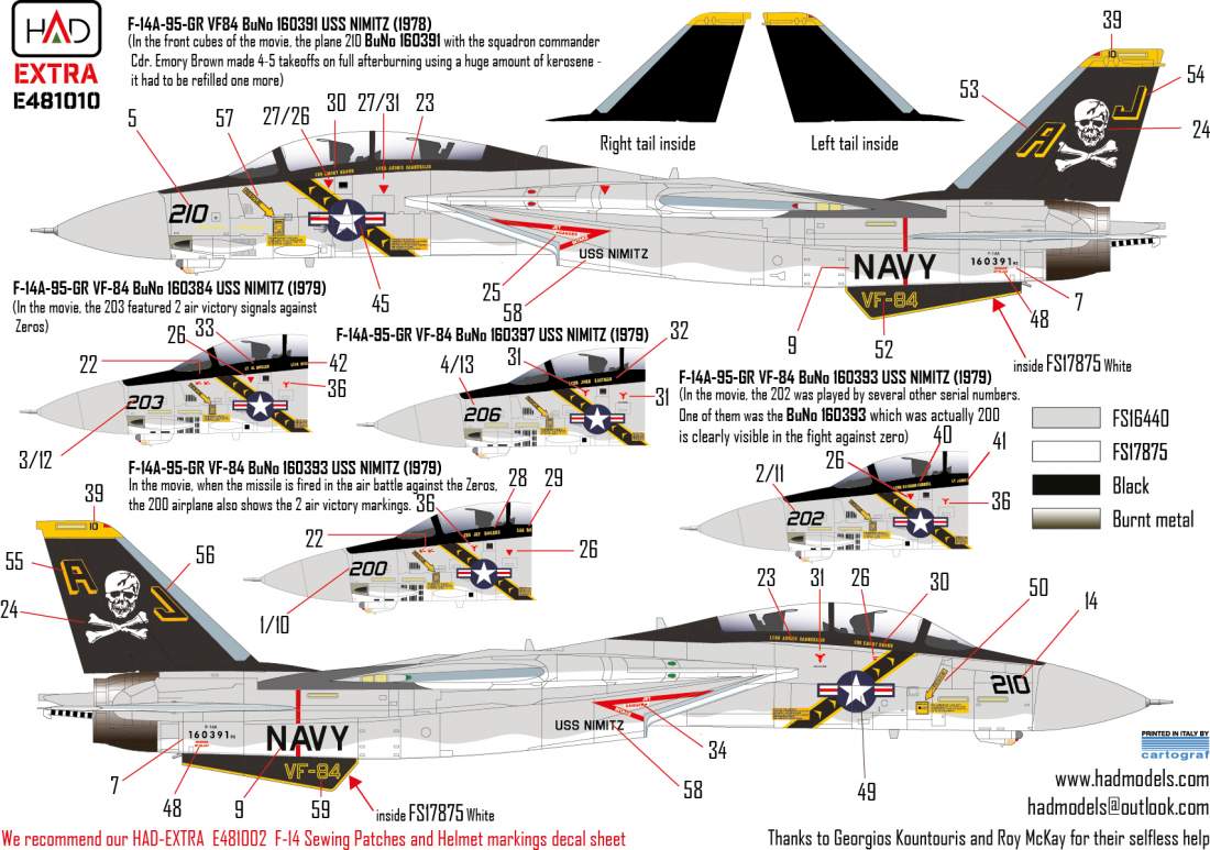 HAD Models HUNE481010 1:48 Grumman F-14A VF-84 Jolly Rogers the Final countdown