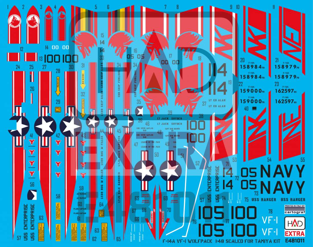 HAD Models HUNE481011 1:48 Grumman F-14A Tomcat VF-1 Wolfpack