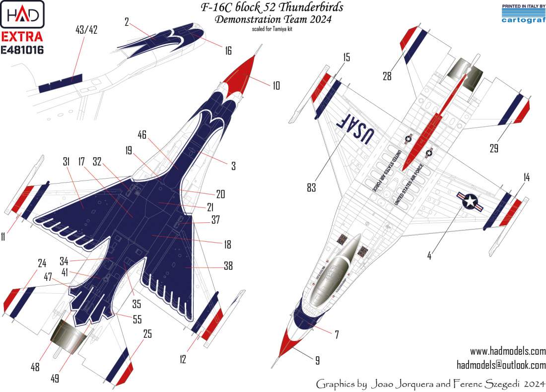 HAD Models HUNE481016 F-16C Block 52 Thunderbirds 2024 1:48