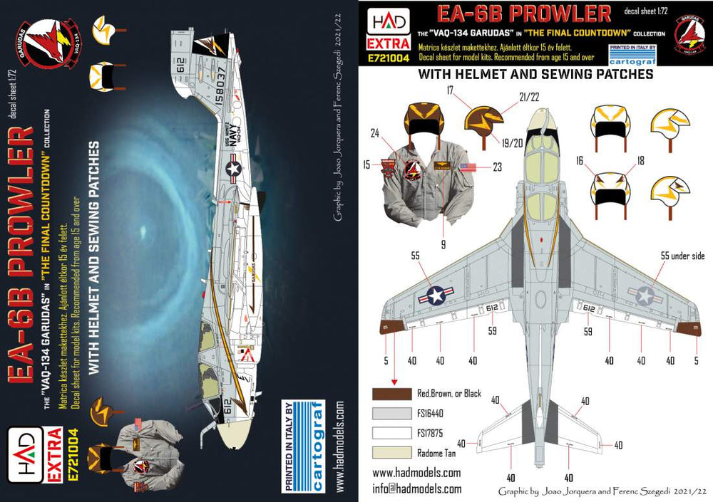 HAD Models HUNE721004 1:72 Grumman EA-6B Prowler USS NIMITZ The final Countdown