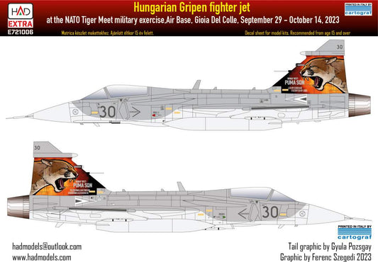 HAD Models HUNE721006 1:72 Saab JAS-39 Gripen Tigermeet 2023 HUNAF