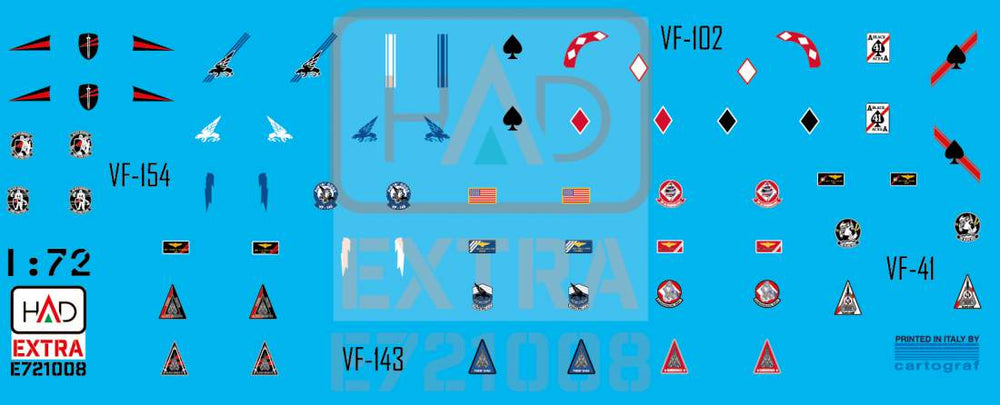 HAD Models HUNE721008 1:72 Grumman F-14A/F-14B/F-14D Tomcat VF-143 VF-213 VF-41
