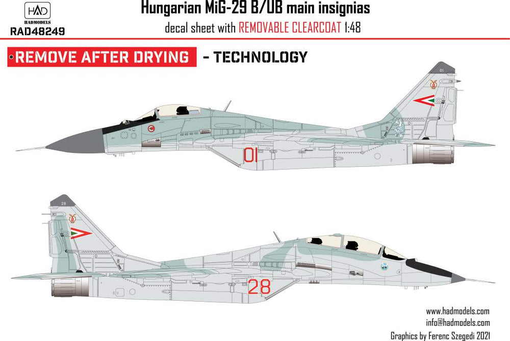 HAD Models HUNRAD48249 1:48 Mikoyan MiG-29B HUNAF old russian [RAD Decals