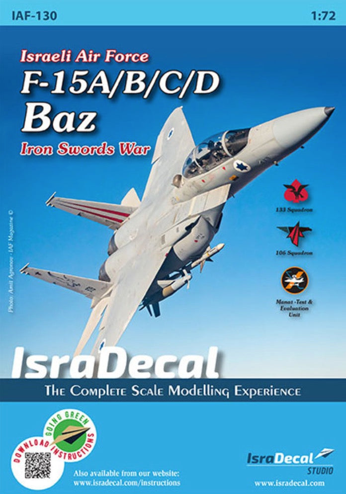 IsraDecal Studio IAF-130 IAF McDonnell F-15A/F-15B/F-15C/F-15D Eagle 'Baz' 1:72
