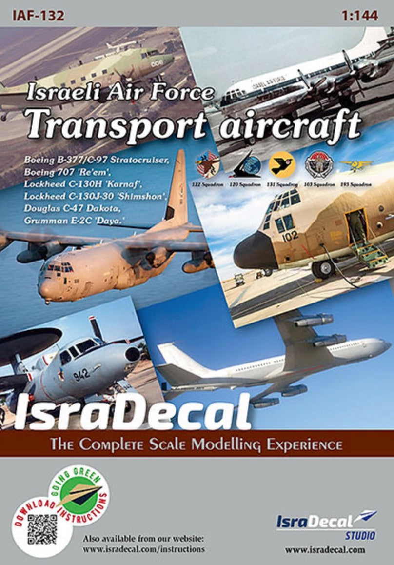 IsraDecal Studio IAF-132 1:144 IAF Transport Markings B-377/C-130/C-47 1:48