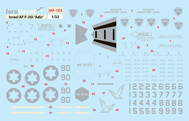 IsraDecal Studio IAF-103 1:32 IAF Lockheed-Martin F-35I Adir [F-35A]