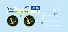 IsraDecal Studio IAF-103 1:32 IAF Lockheed-Martin F-35I Adir [F-35A]