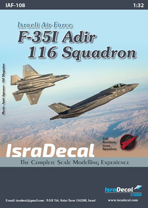 IsraDecal Studio IAF-108 1:32 IAF Lockheed-Martin F-35I 'Adir' 116 Sq