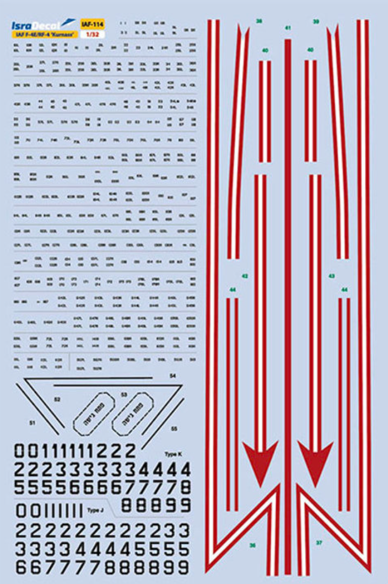 IsraDecal Studio IAF-114 1:32 IAF Early McDonnell F-4E Phantom 'Kurnass'