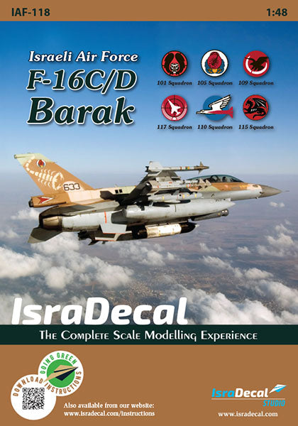 IsraDecal Studio IAF-118 1:48 IAF Lockheed-Martin F-16C/F-16D 'Barak'