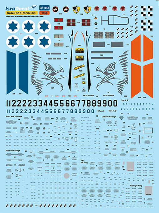 IsraDecal Studio IAF-124 1:48 IAF McDonnell F-15I Eagle'Ra'am'