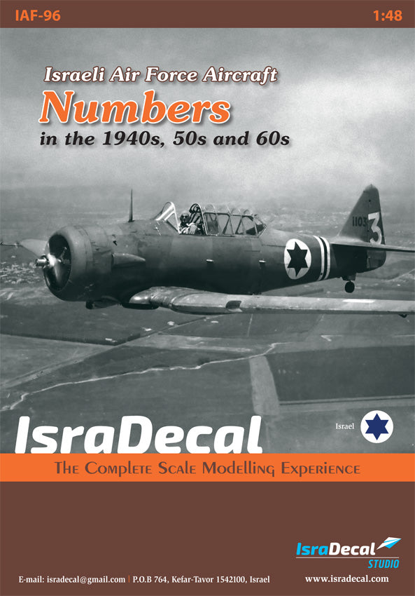 IsraDecal Studio IAF-96 Numbers for IAF Aircraft 1940s-60s 1:48
