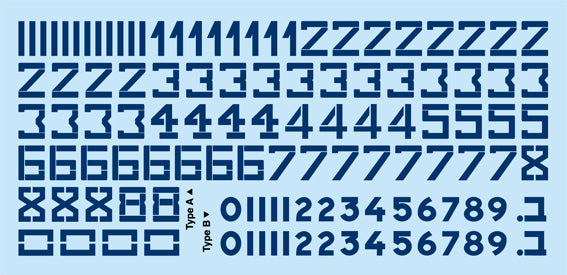 IsraDecal Studio IAF-96 Numbers for IAF Aircraft 1940s-60s 1:48