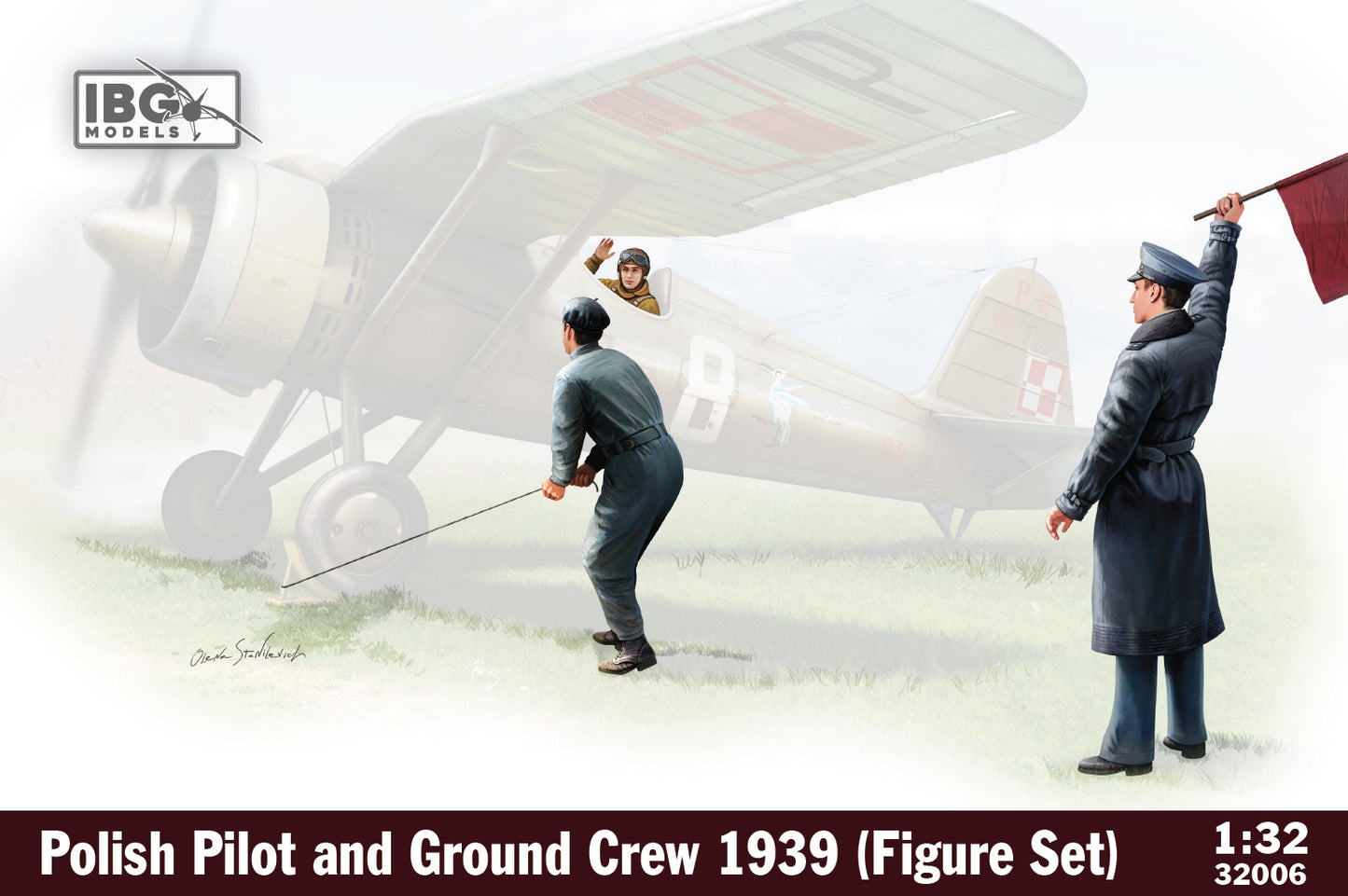 IBG Models IBG32006 1:32 Polish Pilot and Ground Crew 1939 Figure Set -