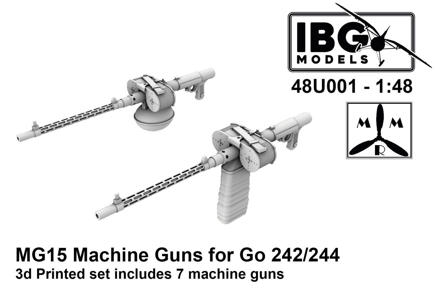 IBG Models IBG48U001 1:48 MG15 Machine Guns for the Gotha Go-242/Go-44B-1 3D