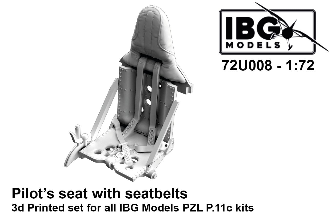 IBG Models IBG72U008 1:72 PZL P.11c Pilot's seat with seatbelts