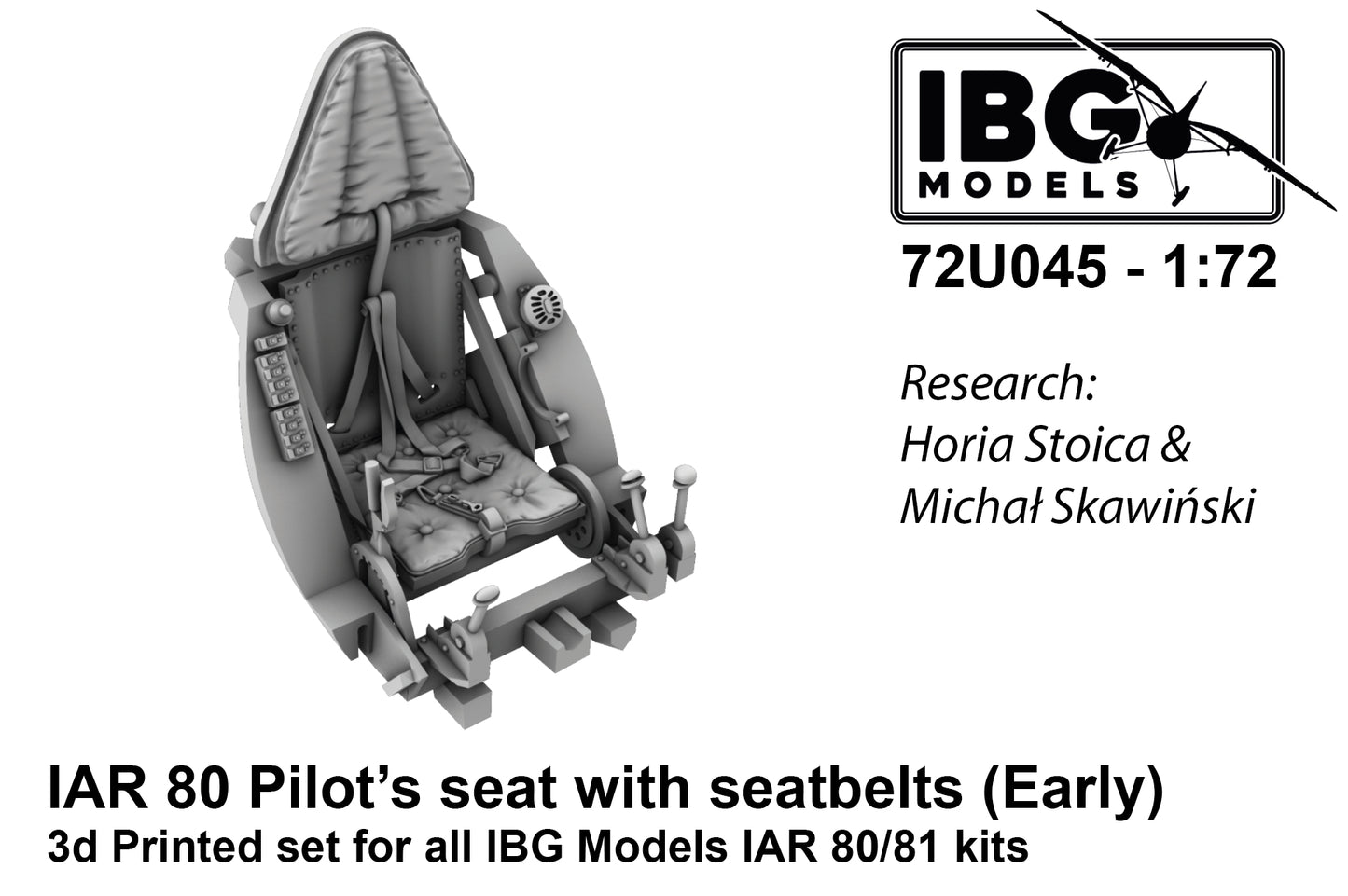 IBG Models IBG72U045 1:72 Pilot's Seat with Seatbelts for I.A.R