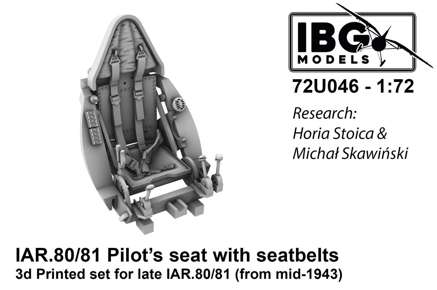 IBG Models IBG72U046 1:72 Pilot's Seat with Seatbelts for I.A.R