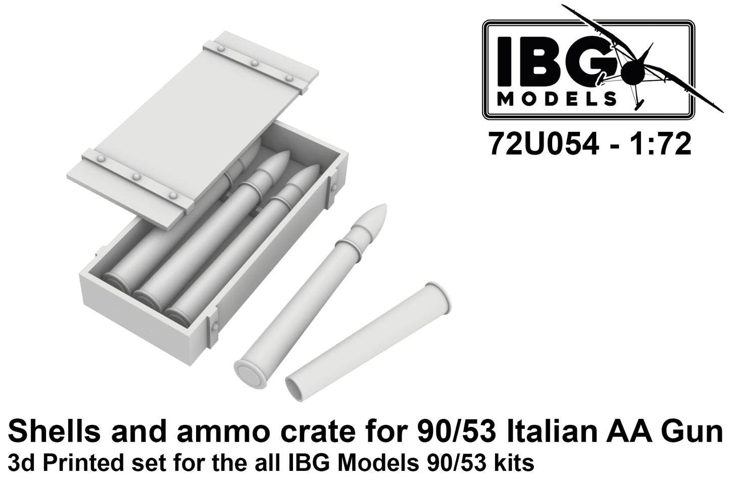 IBG Models IBG72U054 1:72 Shells & ammo crates for 90/53 Italian Anti A/C Gun
