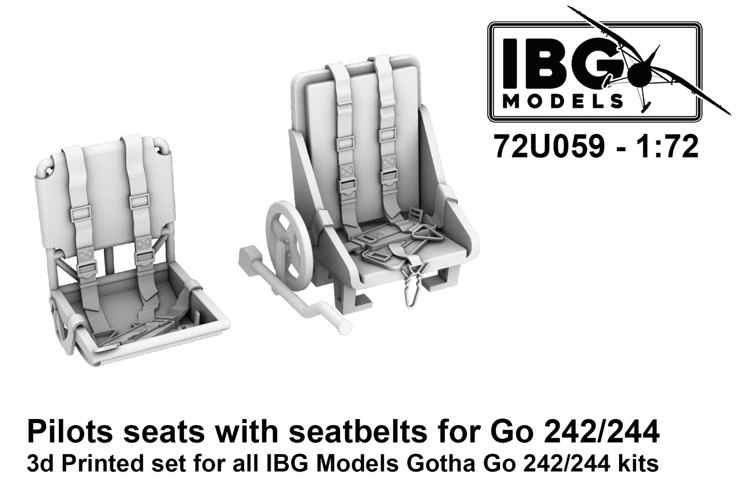 IBG Models IBG72U059 Gotha Go-242/244 Pilot Seats & Belts 3D 1:72