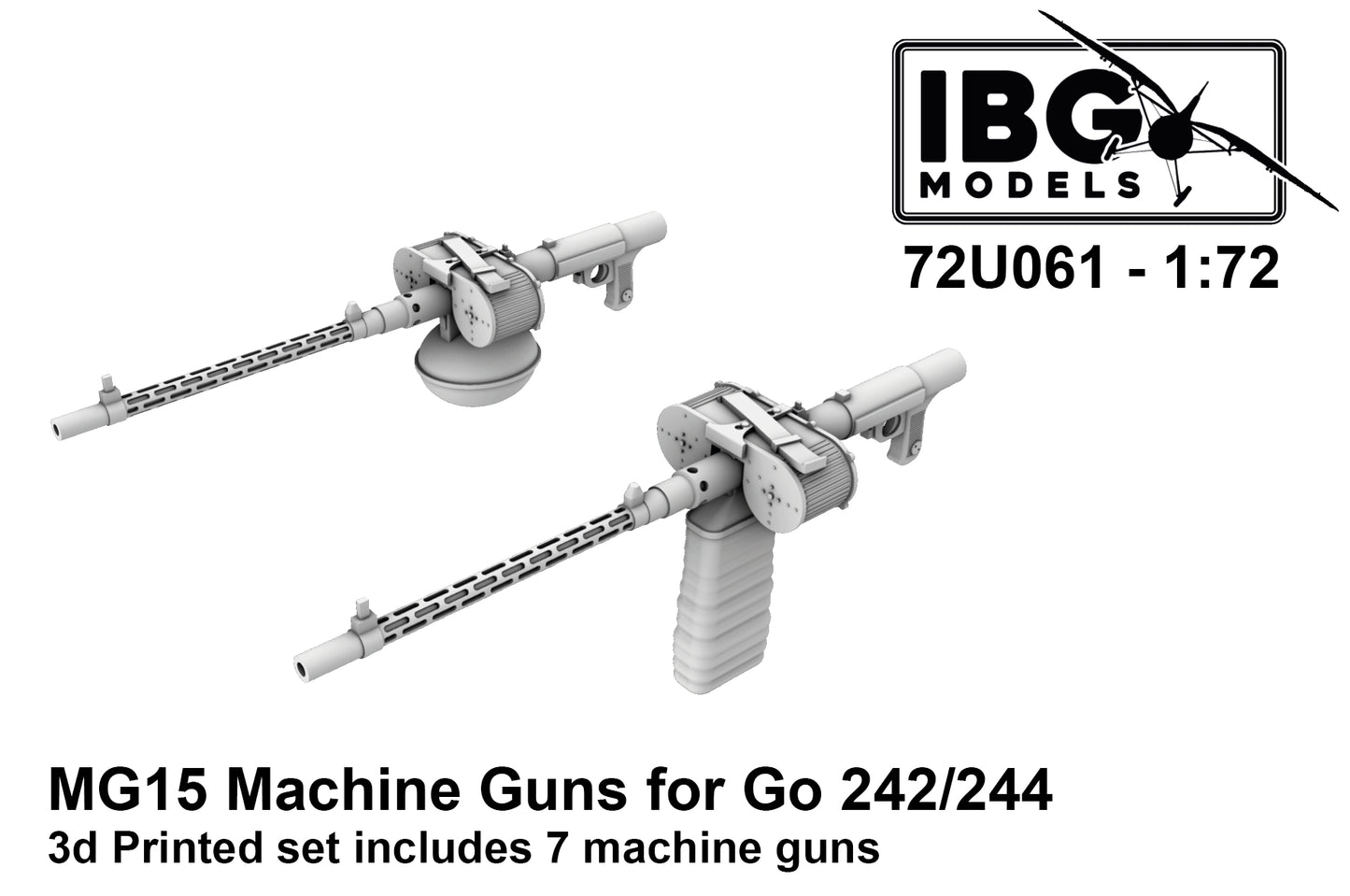 IBG Models IBG72U061 1:72 Gotha Go-242A-1/Go-244 MG15 Machine Guns 3D-Printed