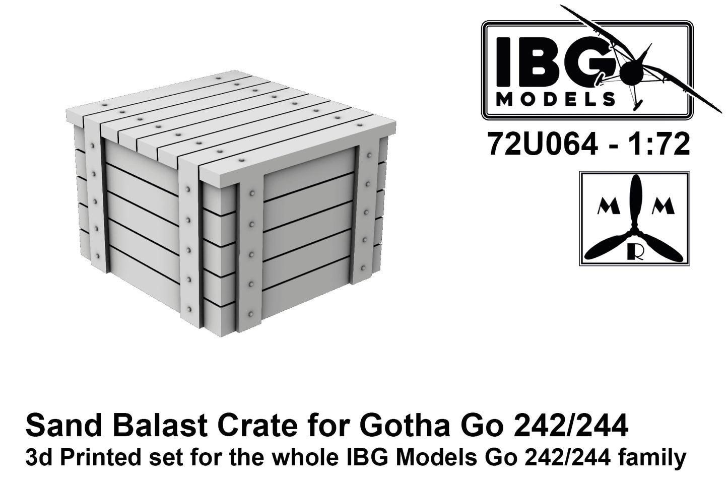 IBG Models IBG72U064 1:72 Gotha Go-242A-1/Go-244B-1 Sand Ballast Crate 3D