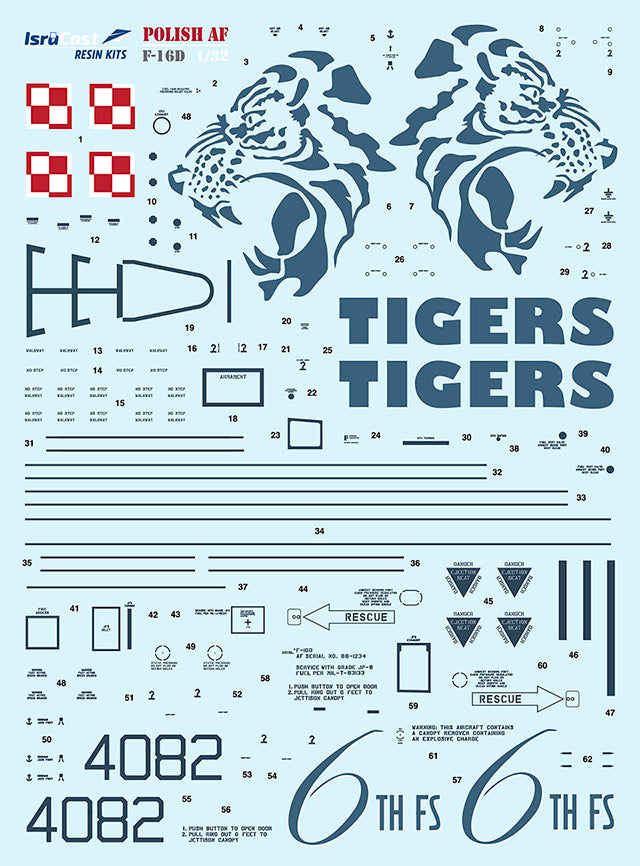IsraDecal Studio IC-32060 Polish Air Force F-16D Block 52 1:32