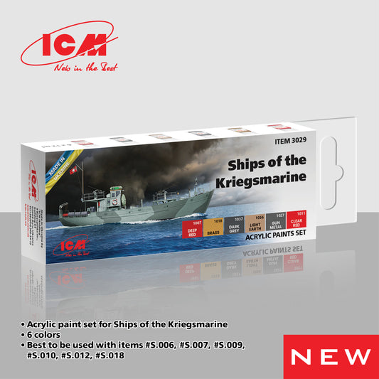 ICM UA ICM3029 Ships of the Kriegsmarine Acrylic paint set x 6 12ml bottles