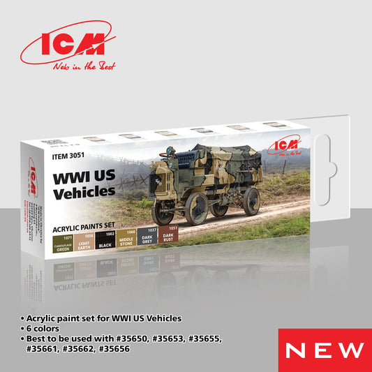 ICM UA ICM3051 WWI US Vehicles Acrylic paint set