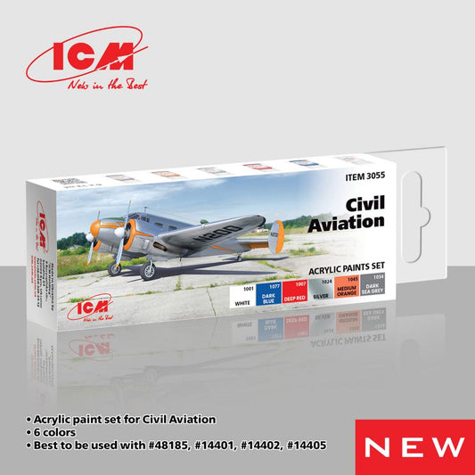 ICM UA ICM3055 Civil Aviation "acrylic paint set 6 bottles