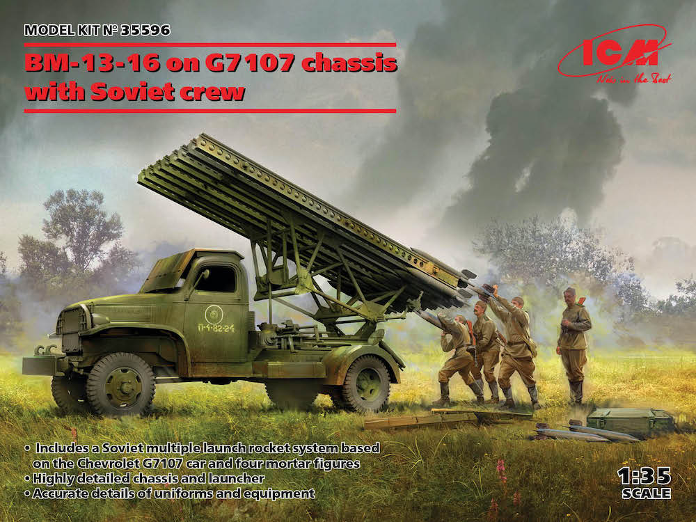 ICM UA ICM35596 1:35 BM-13-16 on G7107 chassis with Soviet crew