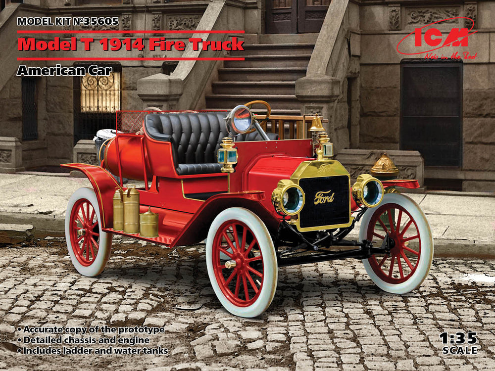 ICM UA ICM35605 1:35 Model T 1914 Fire Truck, American Car