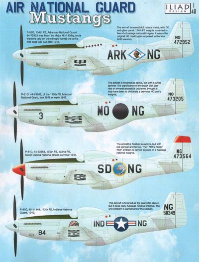 Iliad Design ILD48024 ANG P-51D Mustangs AR, MO, SD, IN 1:48