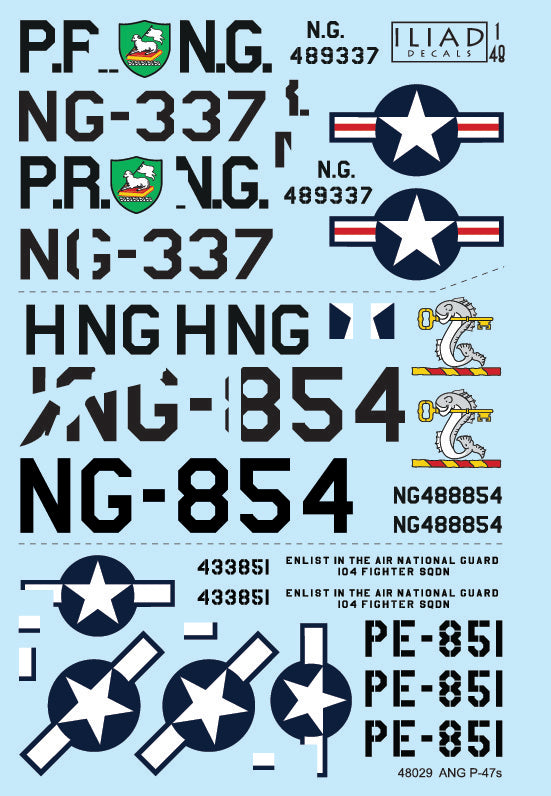 Iliad Design ILD48029 P-47D Thunderbolts HI, PR, MD ANG 1:48