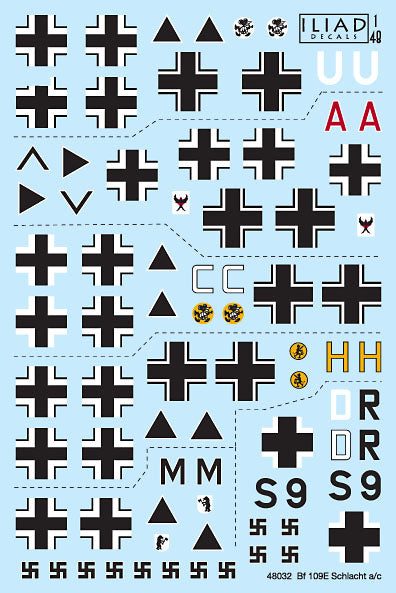 Iliad Design ILD48032 Schlacht Bf-109E-4/E-7 II./SG1 & 7./ZG1 1:48