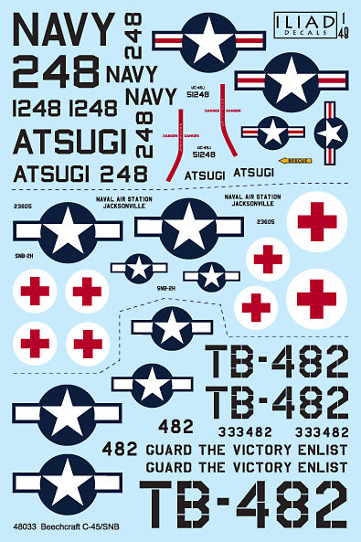 Iliad Design ILD48033 Beechcraft 18 SNB-2H Hospital Aircraft 1:48