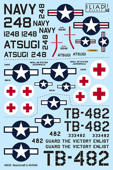 Iliad Design ILD48033 Beechcraft 18 SNB-2H Hospital Aircraft 1:48