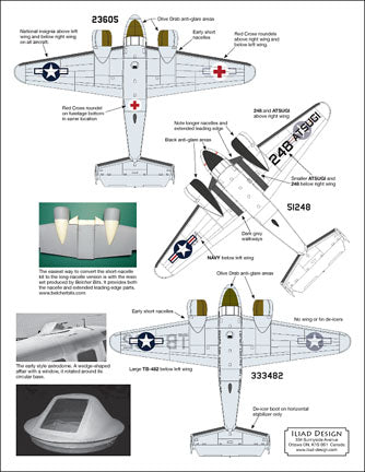 Iliad Design ILD48033 Beechcraft 18 SNB-2H Hospital Aircraft 1:48
