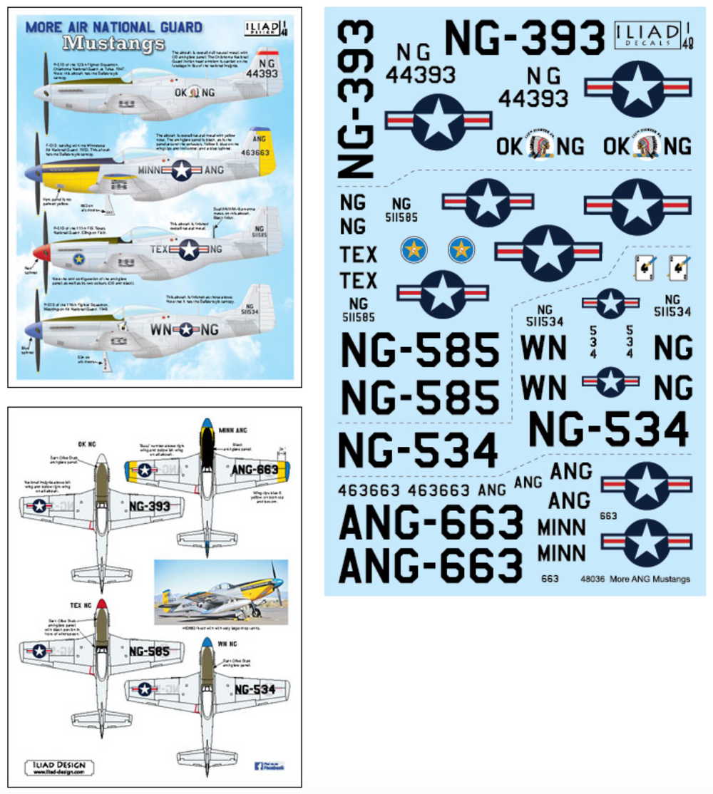 Iliad Design ILD48036 1:48 More ANG/Air National Guard P-51D Mustangs