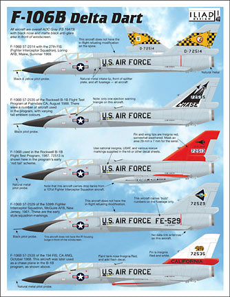 Iliad Design ILD48037 Convair F-106B Operational & Special Schemes 1:48