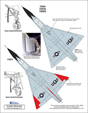 Iliad Design ILD48037 Convair F-106B Operational & Special Schemes 1:48