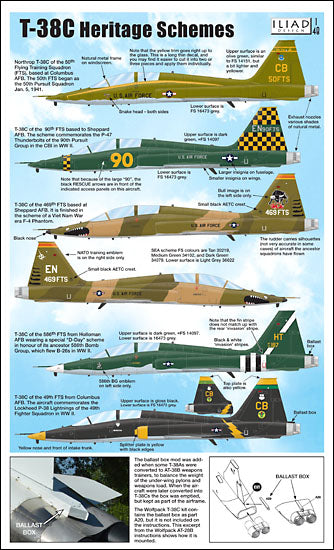 Iliad Design ILD48039 1:48 Northrop T-38C Heritage Schemes
