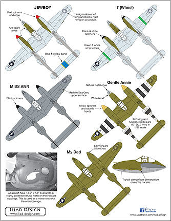 Iliad Design ILD48043 P-38J Lightnings Nose Art Selection 1:48